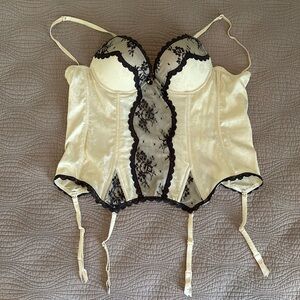 VS Angels Ivory & Gray Lace Corset